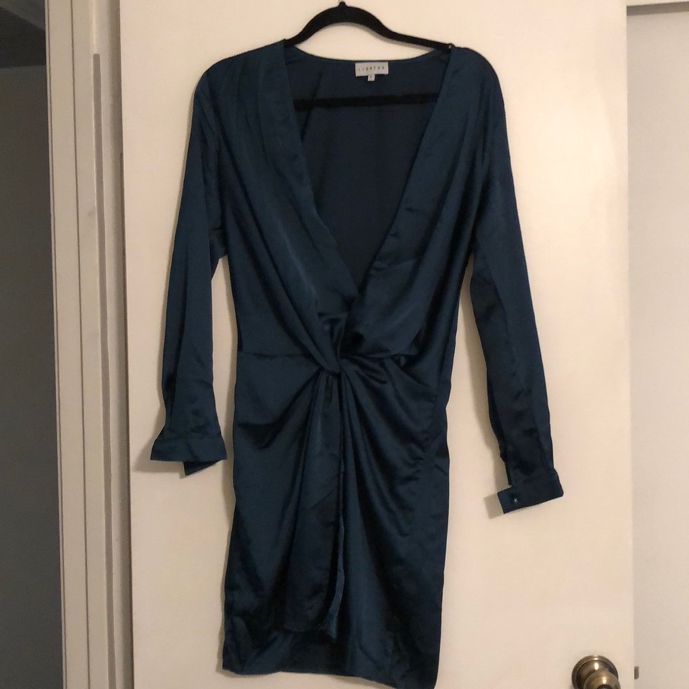 Dress, dark emerald green